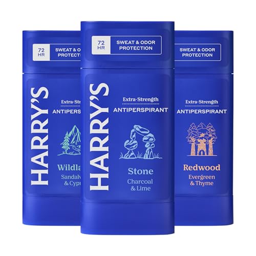 Harry's Extra-Strength Antiperspirant Deodorant for Men Variety Pack - Stone, Redwood, Wildlands (3 Count)