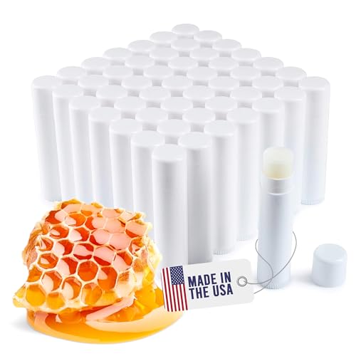Lip Balm Bulk Unlabeled - Made in USA 50 Pack Honey Bulk Chapstick - Natural Ingredients Vitamin E Shea Butter - Custom Chapstick Bulk For Party & Wedding Favors