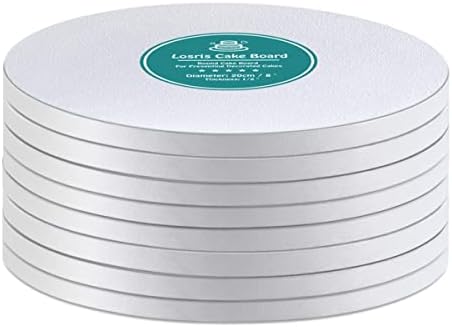 White Cake Drums Round 6 Inch Cake Boards with 1/2-Inch Thick Smooth Edges for Multi Tiered Birthday Wedding Party Cakes Drum Board