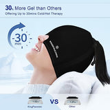 Gel Ice Migraine Headache Relief Cap, Adjustable Headache Cap Migraine with Drawstring Fits All Heads, Cold Compression Migraine Relief Cap for Tension, Stress, Sinus, Puffy Eyes, Hot/Cold Therapy