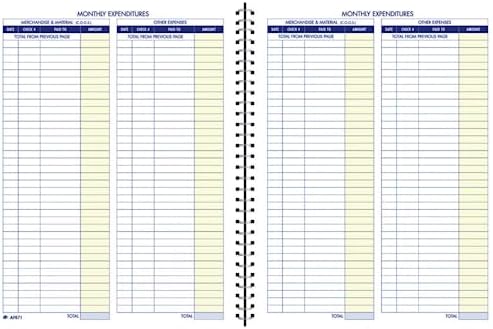 Adams Bookkeeping Record Book, Monthly Format, White (AFR71), 8.5 x 11 inches