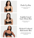 Victoria's Secret Dream Angels Lightly Lined Lace Demi Bra, Adjustable Straps, Bras for Women, Black Ribbon (38DDD)