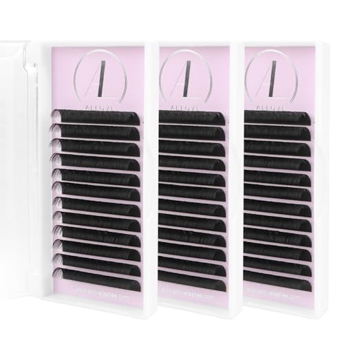 ALLOVE Eyelash Extension Three Boxes Classic Lash Extensions 0.15 CC Curl 13+14+15mm Individual Volume Lash Extensions Lash Trays for Lash Extensions Supplies Single Eyelash Extensions