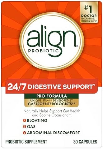 Align Probiotic, Pro Formula, Probiotics for Women and Men, Daily Probiotic Supplement, Helps Soothe Occasional Bloating & Gas*, #1 Doctor Recommended Brand‡, 30 Capsules (Packaging May Vary)