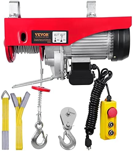 VEVOR 2200lbs Electric Hoist w/14ft Wired Remote Control, 110v Electric Hoist with 40ft Single Cable Lifting Height, for Garage Warehouse Factory Control for Garage, Shop, Hotel, Home