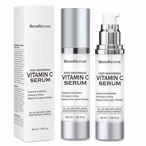 SkinRevive Super Vitamin C Serum for Women over 70, Vitamin C Serum for Mature Skin Face Hydrates, Firms, Lifts, Targets Age Marks, Wrinkles and Smoothes Skin Texture 1.69 fl oz