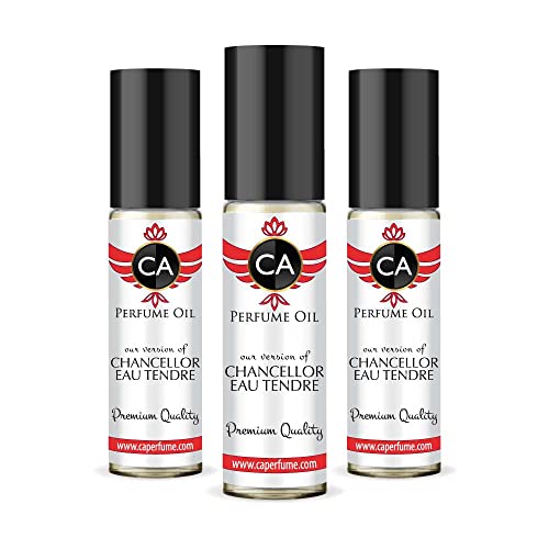 CA Perfume Impression of Chancellor Eau Tendre For Women Fragrance Body Oil Roll-On 0.3 Fl Oz-X3
