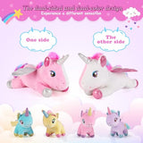 gnomantic 5 Pieces Unicorn Stuffed Animals - 1 Mommy Stuffed Unicorn with 4 Babies - Unicorns Gifts for Girls Ages 3 4 5 6 7 8, Unicorns Plush Toys for Christmas, Valentine's, Birthday Gifts (Pink)