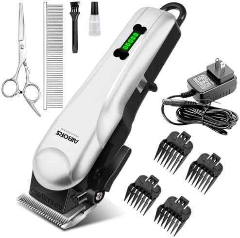 Quiet Dog Grooming Clippers - 2000mAh Long-lasting Dog Clippers for Grooming,Waterproof Rechargeable Cordless Clippers for Dogs Grooming,Adjustable Safe and Easy to Clean Home Pet Grooming Tool