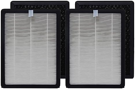 PUREBURG CAP-500FPK Replacement Filter Compatible with Cuisinart CAP-500 Air Purifier,2-Pack(4 Filters) H13 HEPA 3-Stage Filtration Activated Carbon 2-in-1
