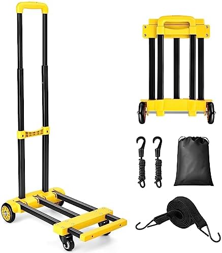 KEDSUM Folding Hand Truck, 290 lbs Heavy Duty Dolly Cart for Moving, Solid Construction Utility Cart Compact and Lightweight for Luggage, Personal, Travel, Auto, Moving and Office Use
