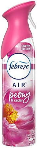 Febreze Air Odor-Eliminating Air Freshener Spray for Strong Odor (Peony & Cedar, 1 Pack)