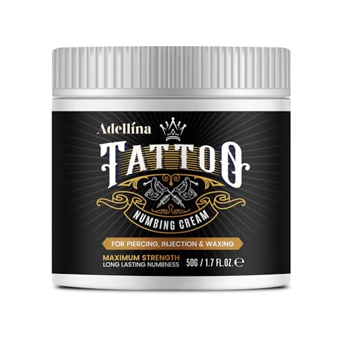 Tattoo Numbing Cream Maximum Strength: 6 Hours Painless Tattoo Numbing Cream - Extra Strength Numbing Cream for Tattoos Piercing Waxing 50g/1.7oz