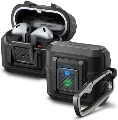 Spigen Lock Fit Designed for Samsung Galaxy Buds3 Pro and Galaxy Buds 3 (2024) Case with Secure Lock Protection - Matte Black