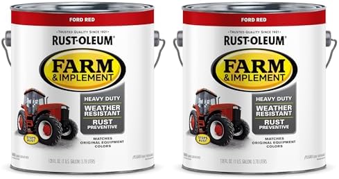 Rust-Oleum 280177-2PK Farm & Implement Enamel Paint, Gallon, Ford Red, 2 Pack