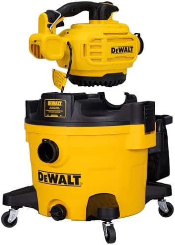 DEWALT Shop Vacuum Wet and Dry Vac with Detachable Leaf Blower, 3 in 1 Heavy Duty Wet Dry Vacuum Cleaner 9 Gal for Home, Garage, Car, Workshop, Jobsite, Lawn Care, Yard, Patio, 5 Peak HP, DXV209P