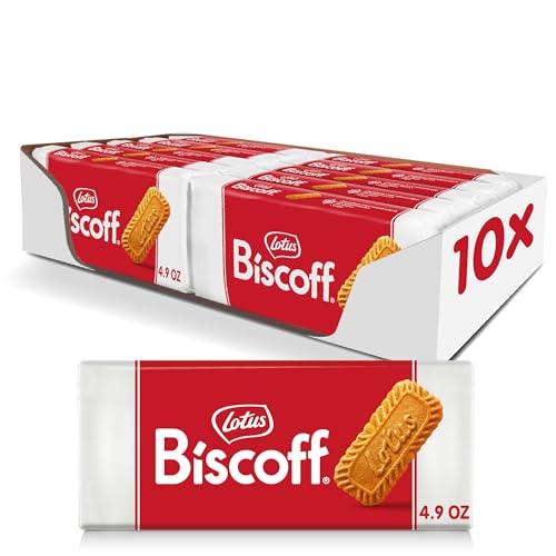 Lotus Biscoff Cookies, Caramelized Biscuit Cookies, 18 Cookies (Pack of 10), Non GMO + Vegan, 4.94 Ounce (Pack of 10), Snack Pack Size