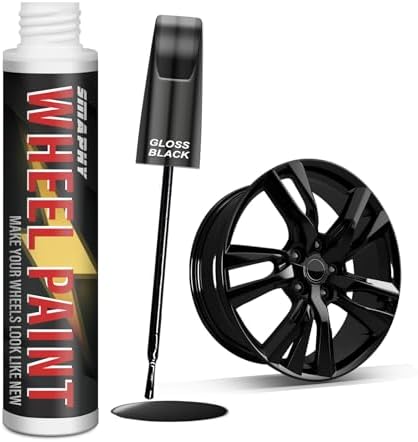 Gloss Black Rim Touch Up Paint, Wheel Scratch Repair Touch Up Paint Pen, Black Car Rim Paint for Wheel Repair, Universal Color Black for Rims (Gloss Black)