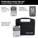 TENS 7000 Rechargeable Tens Unit Muscle Stimulator, Back Pain Relief, 4 Electrodes/Unit Pads, Period Pain Simulator, Muscle Recovery & Growth, Stim Machine, Electrotherapy, TENS Machine