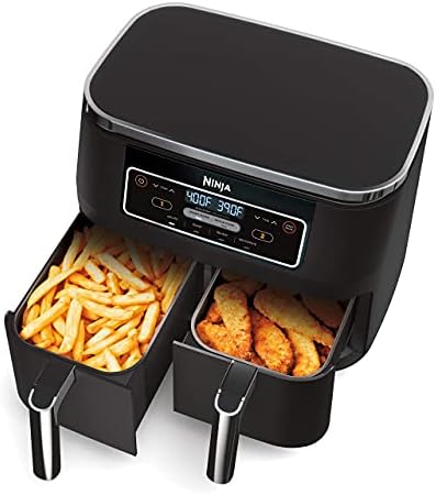 Ninja DZ100 Foodi 4-in-1, 8-qt, 2-Basket Air Fryer with DualZone Technology, Renewed, DZ201, Ninja DZ201-- 8-Quart
