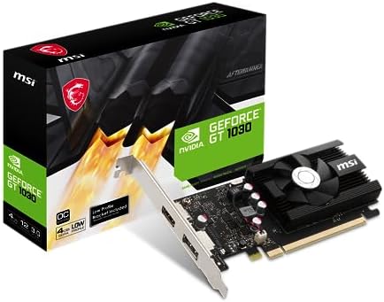 MSI Gaming GeForce GT 1030 4GB GDRR4 64-bit HDCP Support DirectX 12 DP/HDMI Single Fan OC Graphics Card (GT 1030 4GD4 LP OC) (Renewed)