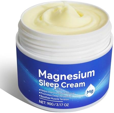 Magnesium Cream, Magnesium Lotion for Sleep, Topical Magnesium Oil Cream for Feet, Legs or Arms, Magnesium Sleep Cream with Essential Oils, Lavender, 3.17 Oz - Safe and Easy to Absorb