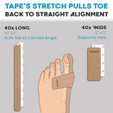Bunion Correction & Pain Relief Tape | 40 Count | Precut Kinesiology Tape for Bunions, Big Toe Sprains, Pain Relief and Support | Hypoallergenic and Sweatproof (Nude)