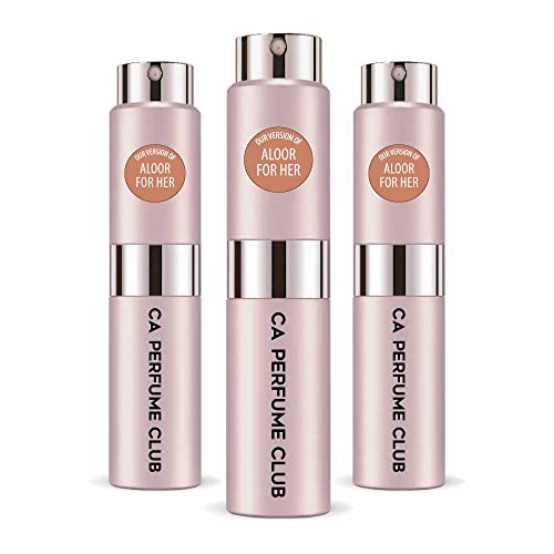 CA Perfume Impression of Aloor For Women Replica Version Fragrance Dupes Concentrated Long Lasting Eau de Parfum Spray Refillable Atomizer Bottle 0.27 Fl Oz-X3