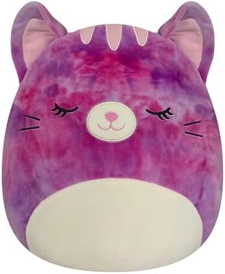 Squishmallows Large 14-Inch Caeli The Tie Dye Cat - Official Jazwares Plush - Collectible Soft & Squishy Kitty Stuffed Animal Toy - Add to Your Squad - Gift for Kids, Girls & Boys