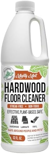 Mighty Mint Hardwood Floor Cleaner, Non-Toxic, Ready-to-Use with Mops and Sprayers, Natural Mint Scent, 32oz