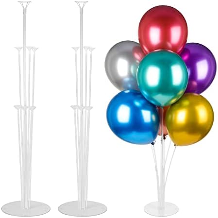 2 Sets Balloon Stand Kits, Balloon Sticks Holder with Base for Table Graduation Birthday Baby Shower Gender Reveal Party Decorations