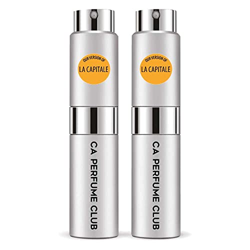CA Perfume Impression of La Capitale For Women & Men Replica Version Fragrance Dupes Concentrated Long Lasting Eau de Parfum Spray Refillable Atomizer Bottle 0.27 Fl Oz-X2