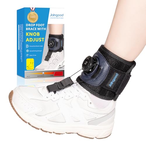 AFO Foot Drop Brace for Walking with Shoes, Drop Foot Brace with Reel-Adjust Dorsiflexion Assist, Adjustable Foot Brace for Drop Foot Support, Fits Left or Right Foot for Women Men (S/M)
