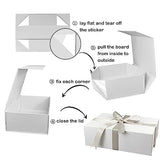 YINUOYOUJIA Large Gift Box with Lid,14"x9"x4.5" Magnetic Gift Box with Ribbon,Cards and Envelopes for Presents,Great for Wedding,Birthdays,Crafting,Gift Packaging (white)