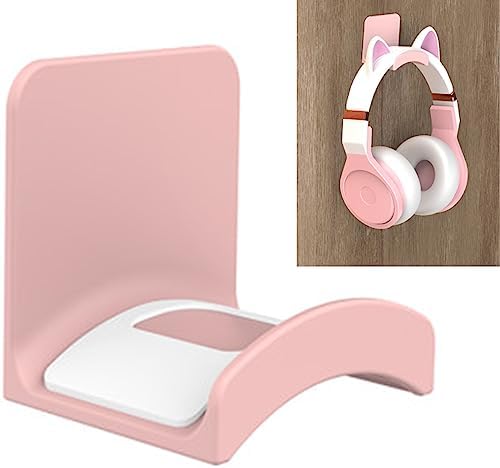 SOKUSIN Headphone Stand Headset Holder - Adhesive Gaming Earphones Hanger, Universal Desk Wall Mount Hook for All Headphone/Controller, Compatible with Beats, AirPods Max,Sony, JBL (Pink)