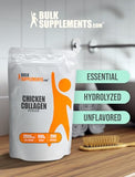 BULKSUPPLEMENTS.COM Chicken Collagen Powder - Hydrolyzed Collagen Powder, Collagen Supplement, Collagen Peptides Powder - Gluten Free, 2500mg per Serving, 500g (1.1 lbs) (Pack of 1)