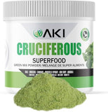 AKI Cruciferous Superfood Green Mix Powder - Made from Kale, Broccoli, Brussels Sprouts, Cabbage - Packed with Essential Phytonutrients & Vitamins (5.3oz/ 150G, 16, Ounce)