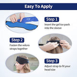 NEWGO Headache Ice Pack Head Wrap for Migraines, FSA or HSA Eligible Cold Pack Head Ice Therapy Wrap for Headache Relief, Tension, Sinus Pain, Chemo, Head Injuries