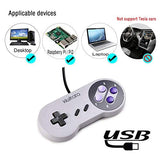 2 Pack Retro SNES USB Controller for PC Games, Classic Wired SNES USB Super NES Game Pad Controller Joypad for Windows PC MAC Linux Retro Pie