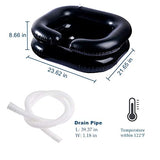 Inflatable Shampoo Basin for Bedside, Shampoo Tub for Locs, Portable Shampoo Bowl for Elderly, Disabled, Pregnant, Injured, Bedridden, Handicapped, Hair Washing Tray for Sink at Home (B-Black)