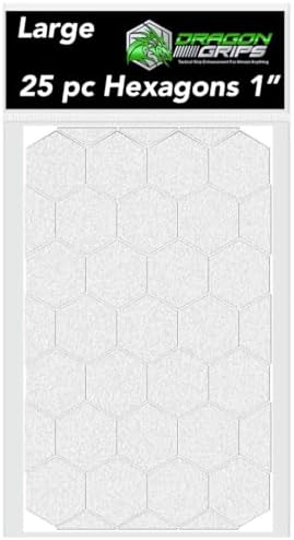 Dragon Grips Rubber Grip Tape Clear Hexagon, 25pc Multi Purpose Grip Stickers, Grip Tape for Handles, Self Adhesive Cell Phone Grip Tape, 1pk