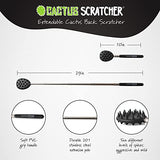 Cactus Scratcher Big XL Back Scratcher for Men, Women & Kids, Double Side Itch Reliever for Back, Head and Body, Compact Back Scratcher Extendable to 29 Inches - Black