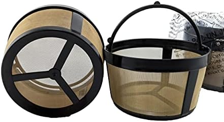 NRP #2 Gold-tone Basket Permanent Coffee Filter Universal for Small Coffeemaker Cuisinart, Krups, Hamilton, Mr Coffee & MORE 5-cup models | Screen Bottom 2 pack