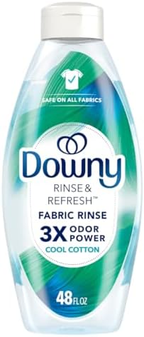 Downy Rinse & Refresh Laundry Odor Remover And Fabric Softener, Cool Cotton, 48 Fl Oz, HE Compatible Laundry Sanitizer, Safe On All Fabrics, Downy Fabric Softener, Liquid Fabric Softener