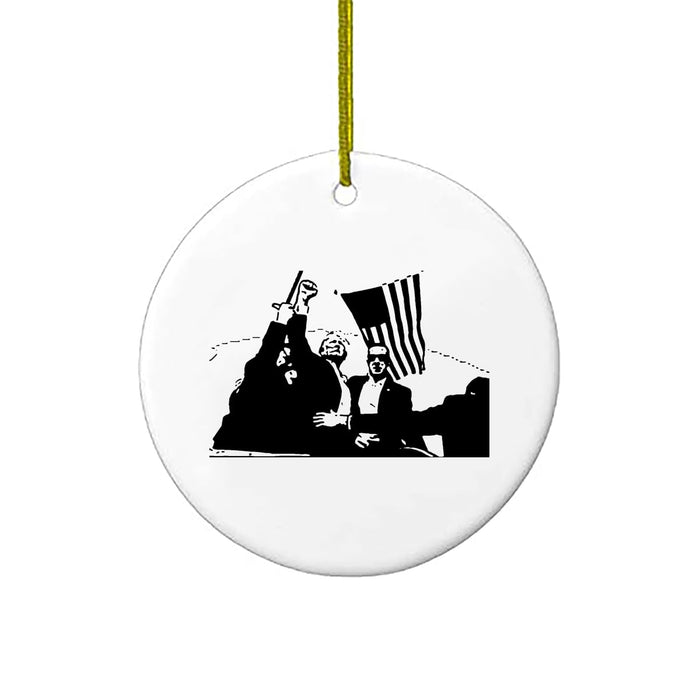 Trump Ceramic Christmas Tree Ornament | Silhouette