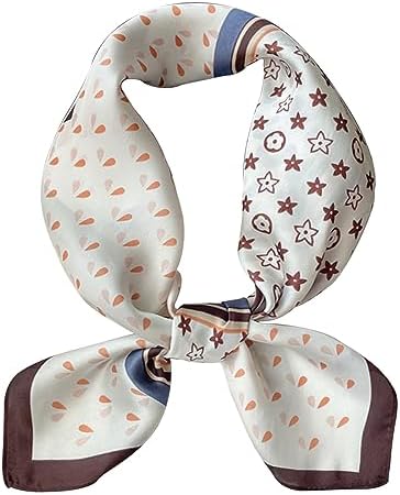 K.E.J. Silk Like Hair Scarf Fashion Silky Satin Headscarf for Women Girls Exquisite Pattern Scarves for Women Lightweight