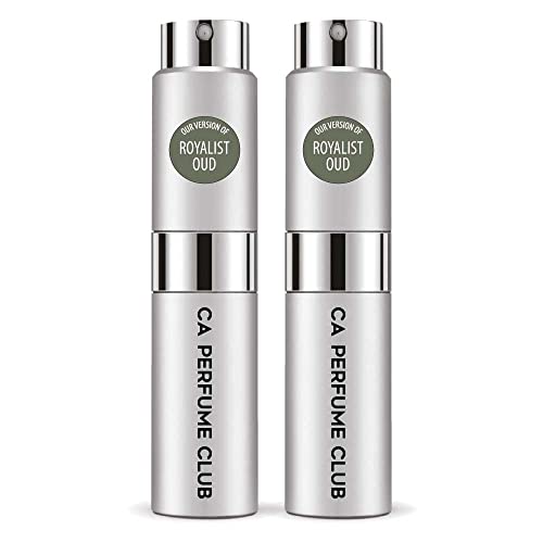 CA Perfume Impression of Royalist Oud For Women & Men Replica Version Fragrance Dupes Concentrated Long Lasting Eau de Parfum Spray Refillable Atomizer Bottle 0.27 Fl Oz-X2