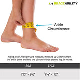 BraceAbility AFO Foot Drop Brace - Adjustable Soft Ankle Foot Orthosis Drop Foot Brace for Men and Women, Walking with Shoes, Toe Lifter Support, Dorsiflexion Assist Brace Fits Left or Right (S/M)