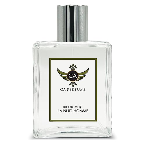 CA Perfume Impression of Yves Saint La Nuit Homme For Men Replica Fragrance Dupes Eau de Parfum Spray Bottle 3.4 Fl Oz/100ml-X1