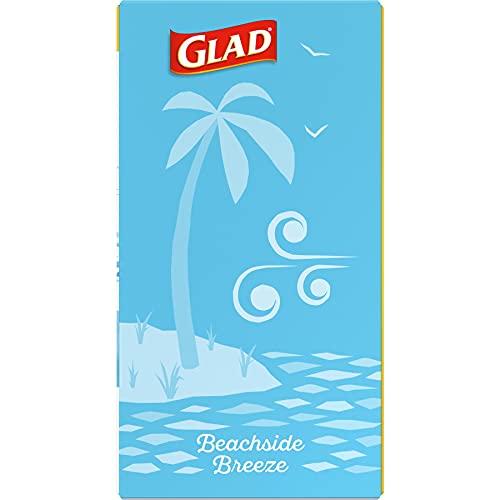 Glad Trash Bags, Small Kitchen Drawstring Garbage Bags 4 Gallon Green Trash Bag, Febreze Beachside Breeze, 80 Count (Package May Vary)